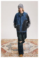 Copia de Blazer con empalme de mezclilla irregular